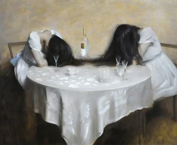 "drinking sisters" limited edition print